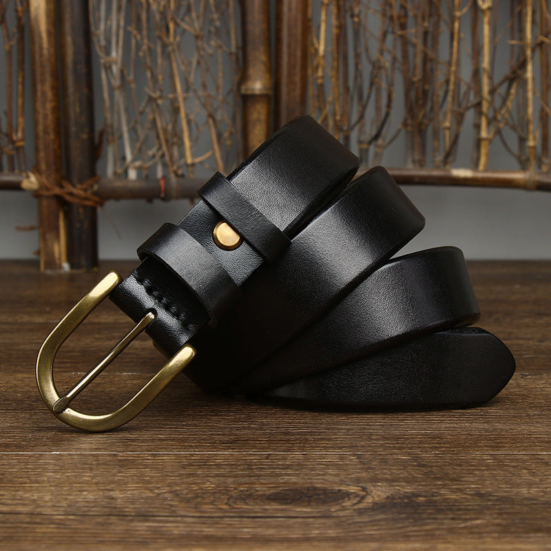 3.3CM Wide Copper Buckle Belt Men