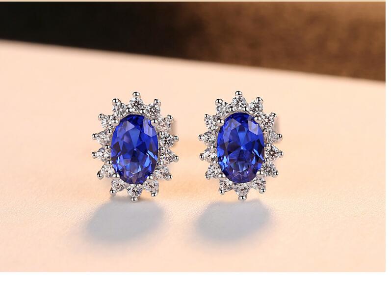 Birthstone Royal Blue Earrings With Solid 925 Sterling Silver