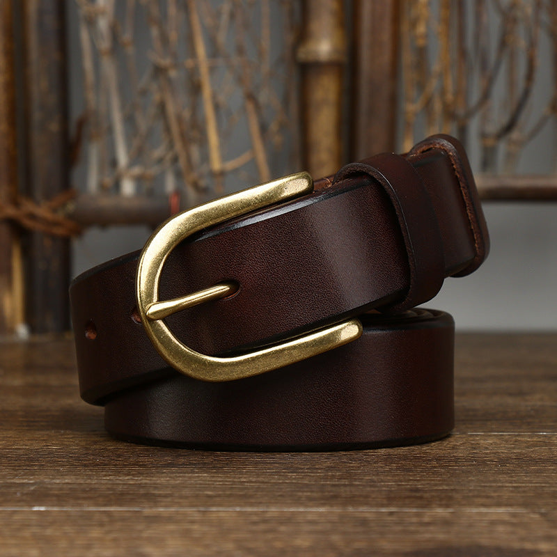 3.3CM Wide Copper Buckle Belt Men