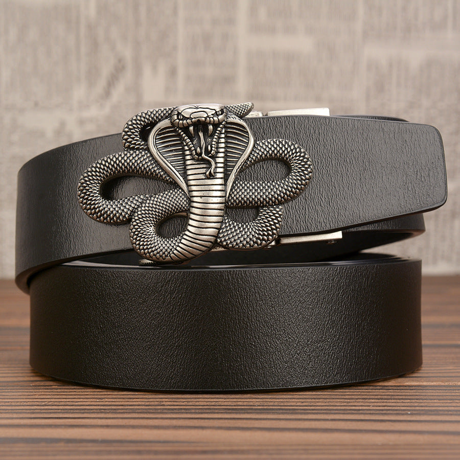 Automatic Buckle Belt Leather Cobra