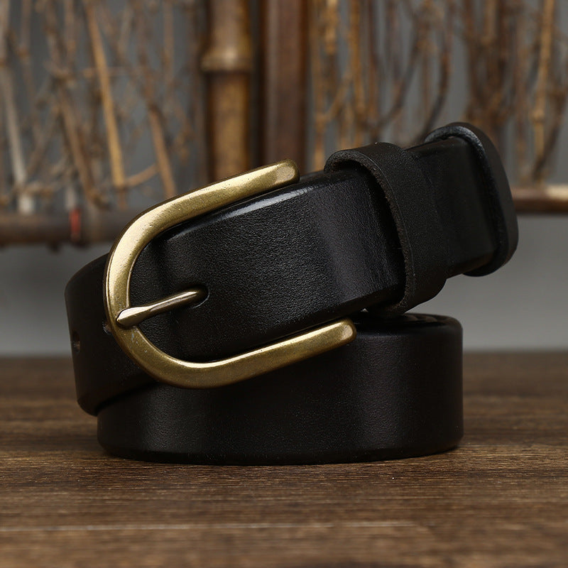 3.3CM Wide Copper Buckle Belt Men