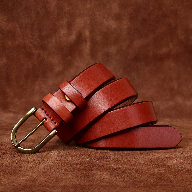 3.3CM Wide Copper Buckle Belt Men