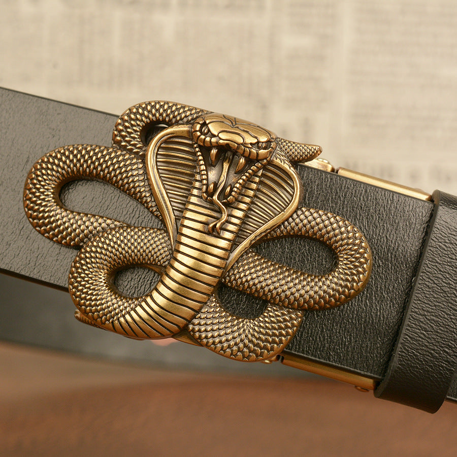Automatic Buckle Belt Leather Cobra