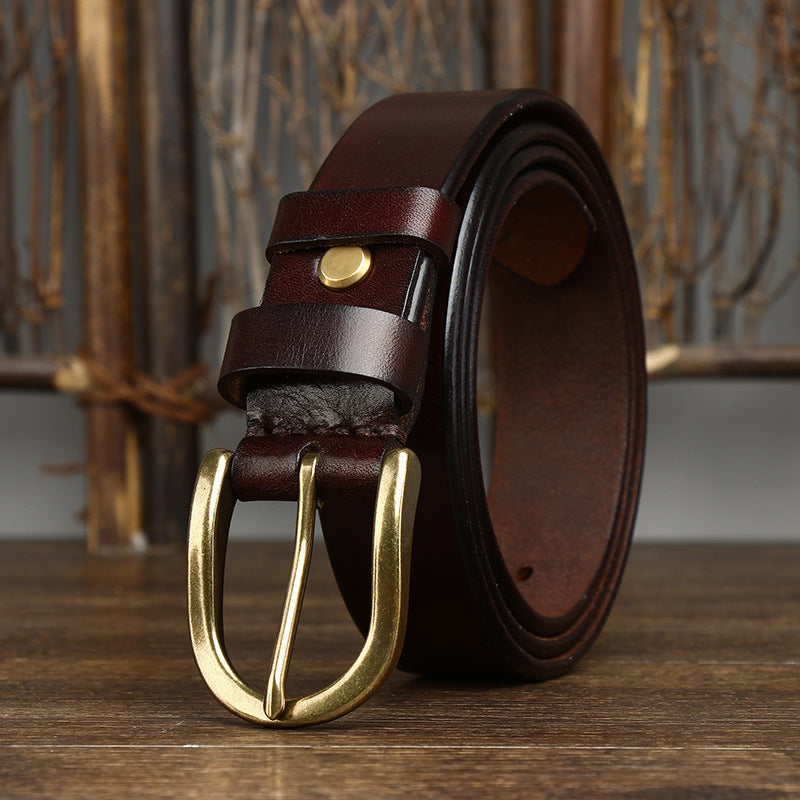 3.3CM Wide Copper Buckle Belt Men