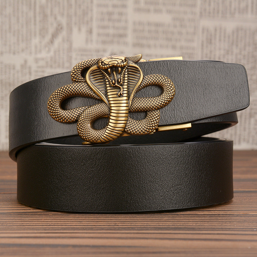 Automatic Buckle Belt Leather Cobra