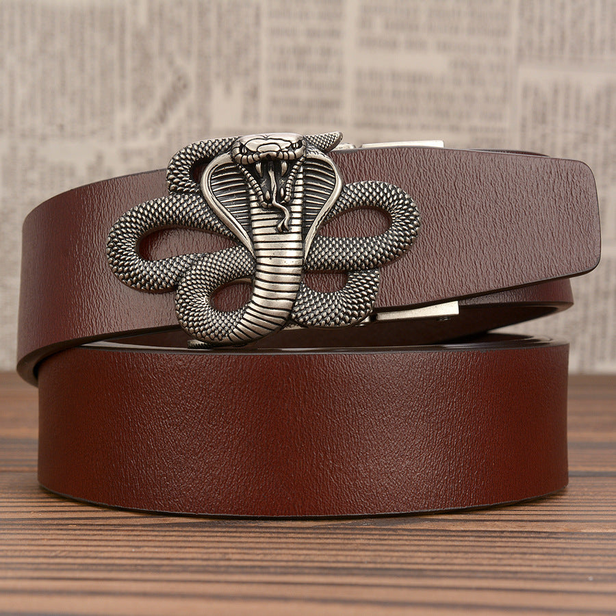 Automatic Buckle Belt Leather Cobra