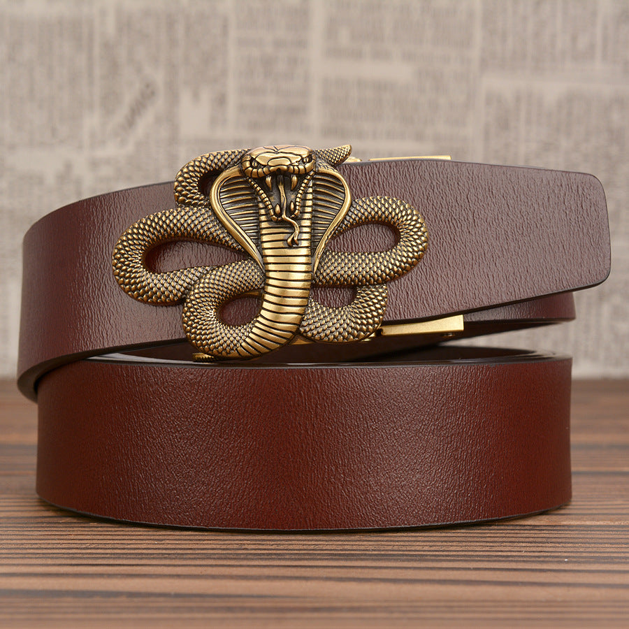 Automatic Buckle Belt Leather Cobra
